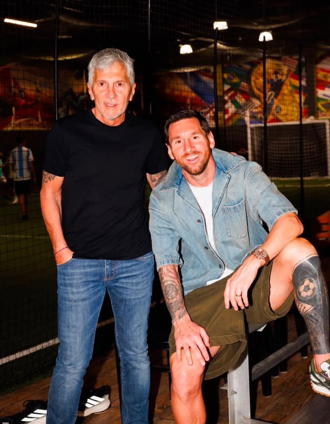 Lionel Messi junto a su padre Jorge Horacio Messi