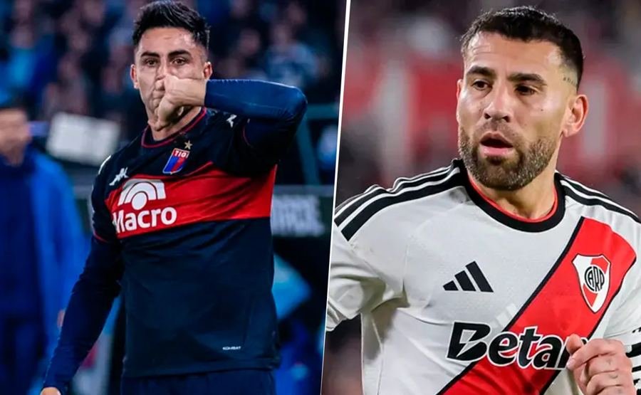 Jugadores de Tigre y River Plate durante la fecha 4 del Torneo Clausura